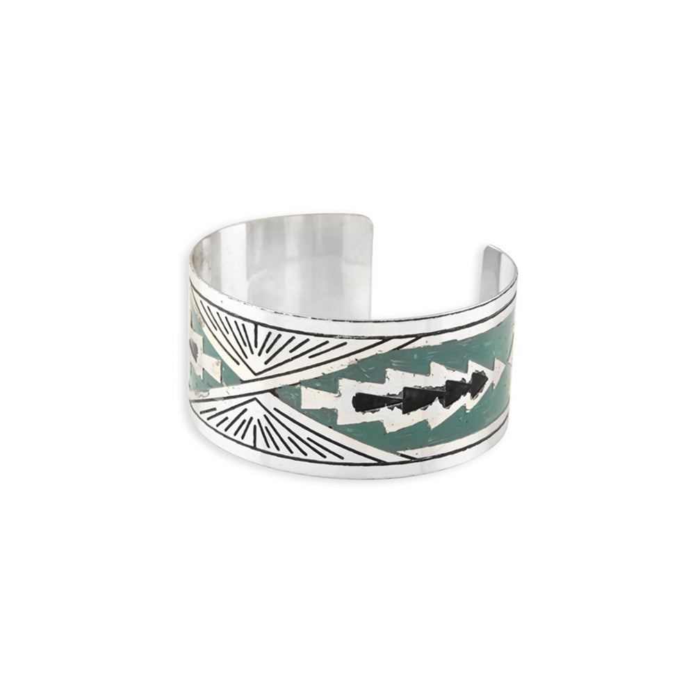 MYRA Day Rise Etched Metal Cuff Bracelet
