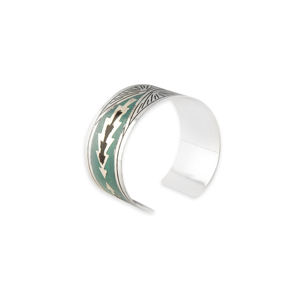 MYRA Day Rise Etched Metal Cuff Bracelet