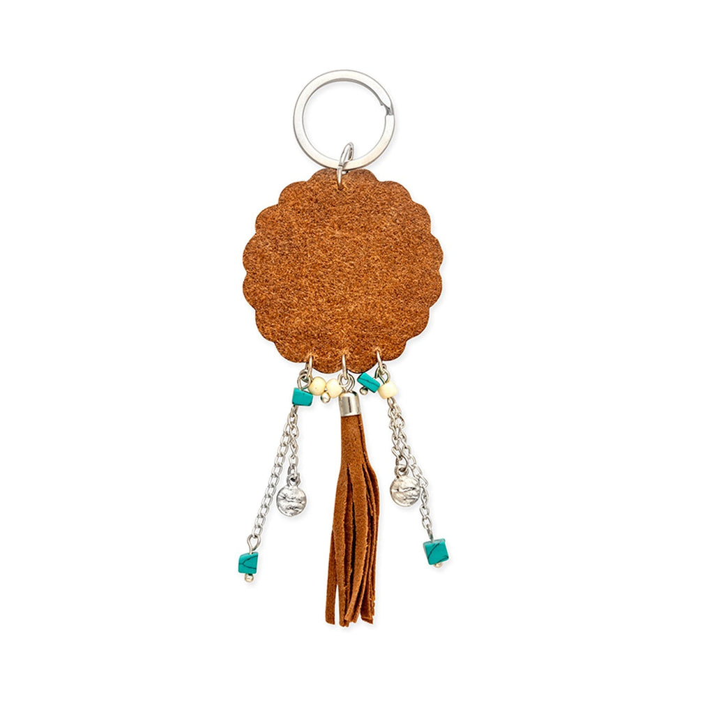 MYRA Radiant Bloom Hand-Tooled Sunflower Key Fob