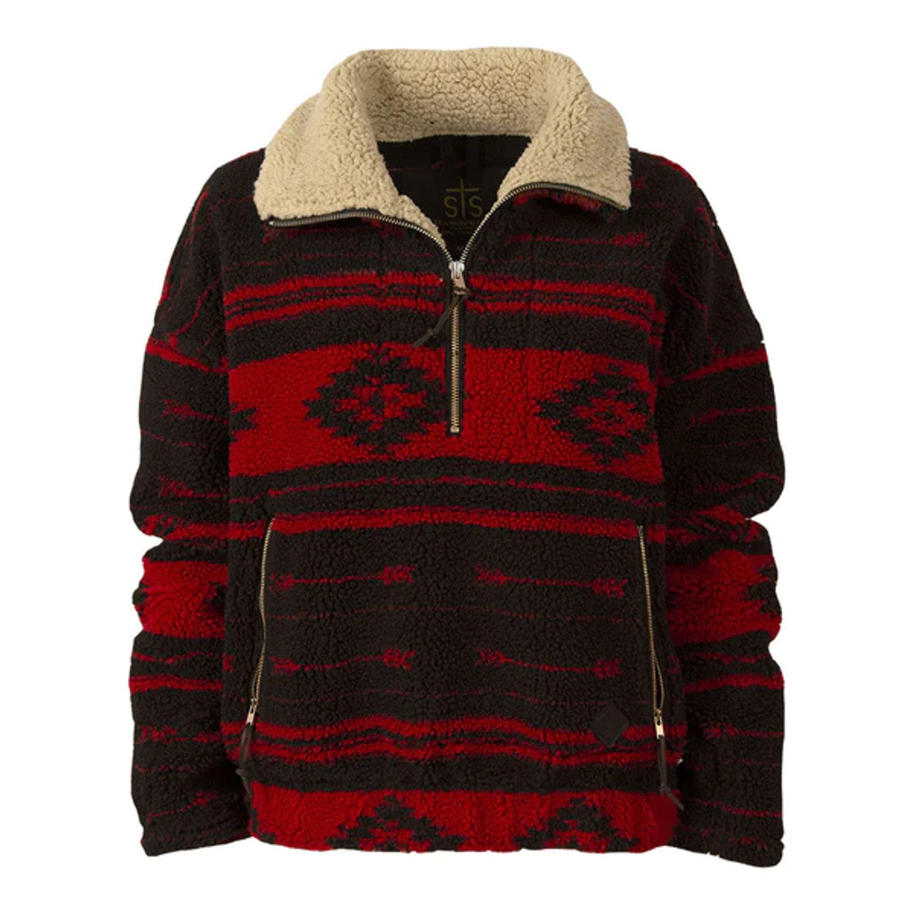STS Ranchwear Women’s Roxie Aztec Fleece Jacket Outerwear (RED/BLK)