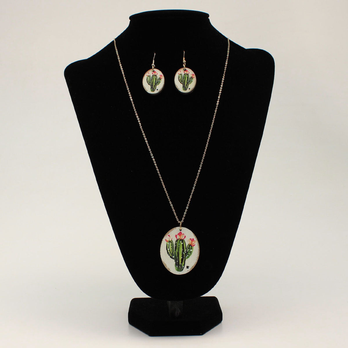 Cactus Flower Necklace & Earrings Set