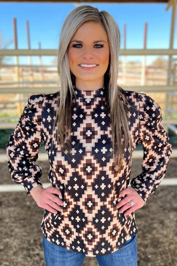 Sterling Kreek Ruidoso Aztec Top (Plus Sizes)