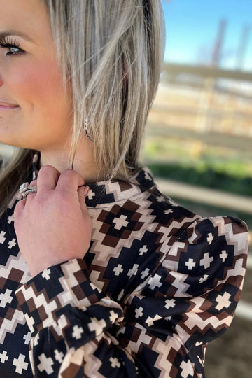 Sterling Kreek Ruidoso Aztec Top (Plus Sizes)