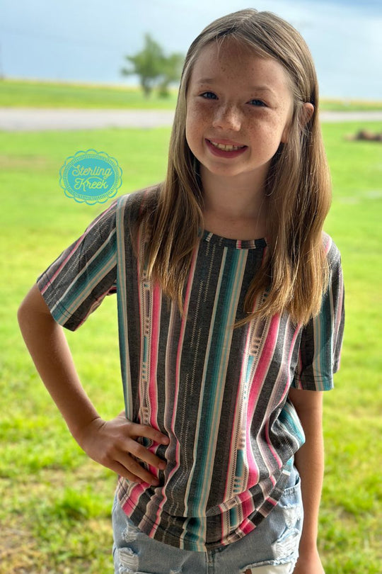 Sterling Kreek Serape City Heart Kid's Top