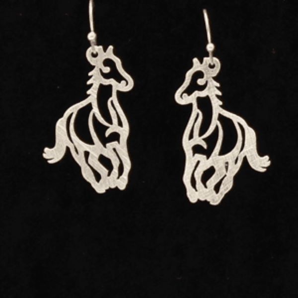 Silver Strike Women's Running Horse Earrings