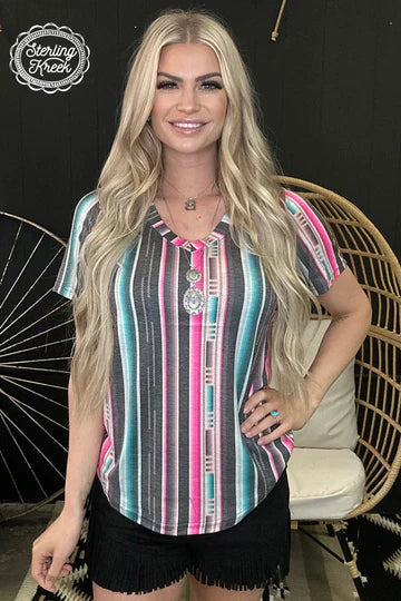 Sterling Kreek Serape City Heart Top