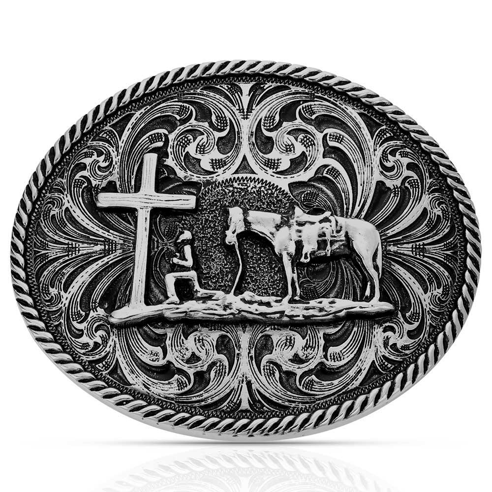 "Christian Cowboy" Montana Silversmiths Attitudes Collection Belt Buckle