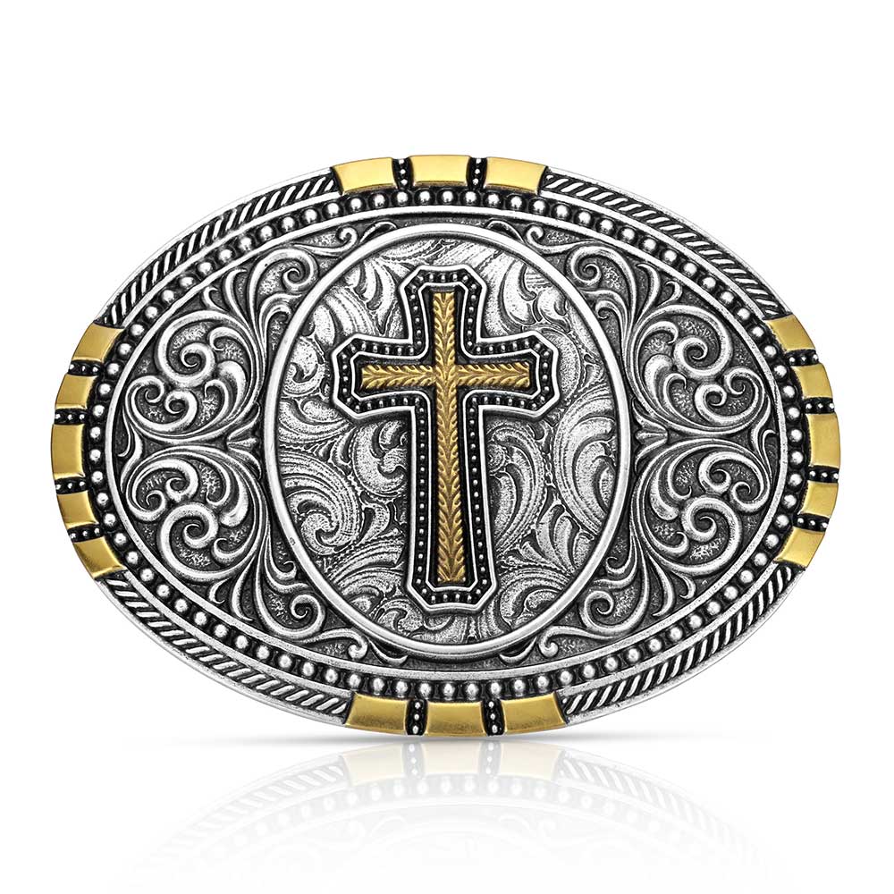 "Established Faith" Montana Silversmiths Attitudes Collection Belt Buckle