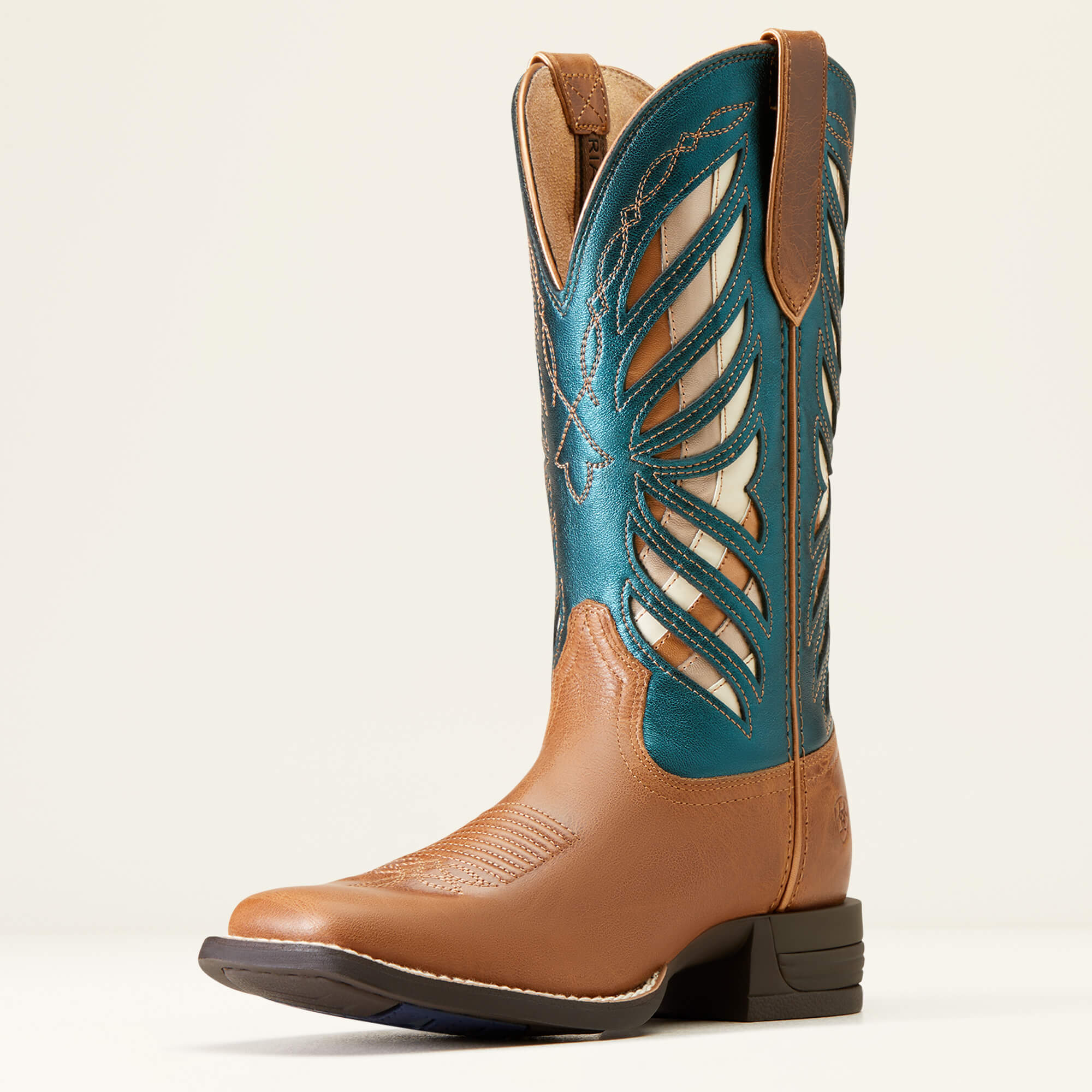 Women's Ariat Longview Western Boot (Buttered Rum/Metallic Sea)