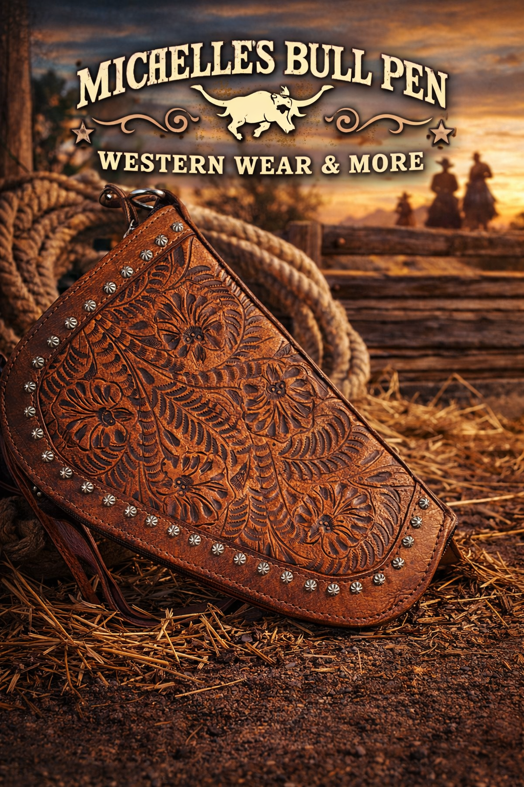 American West Tooled/Padded Gun Case (Brown)