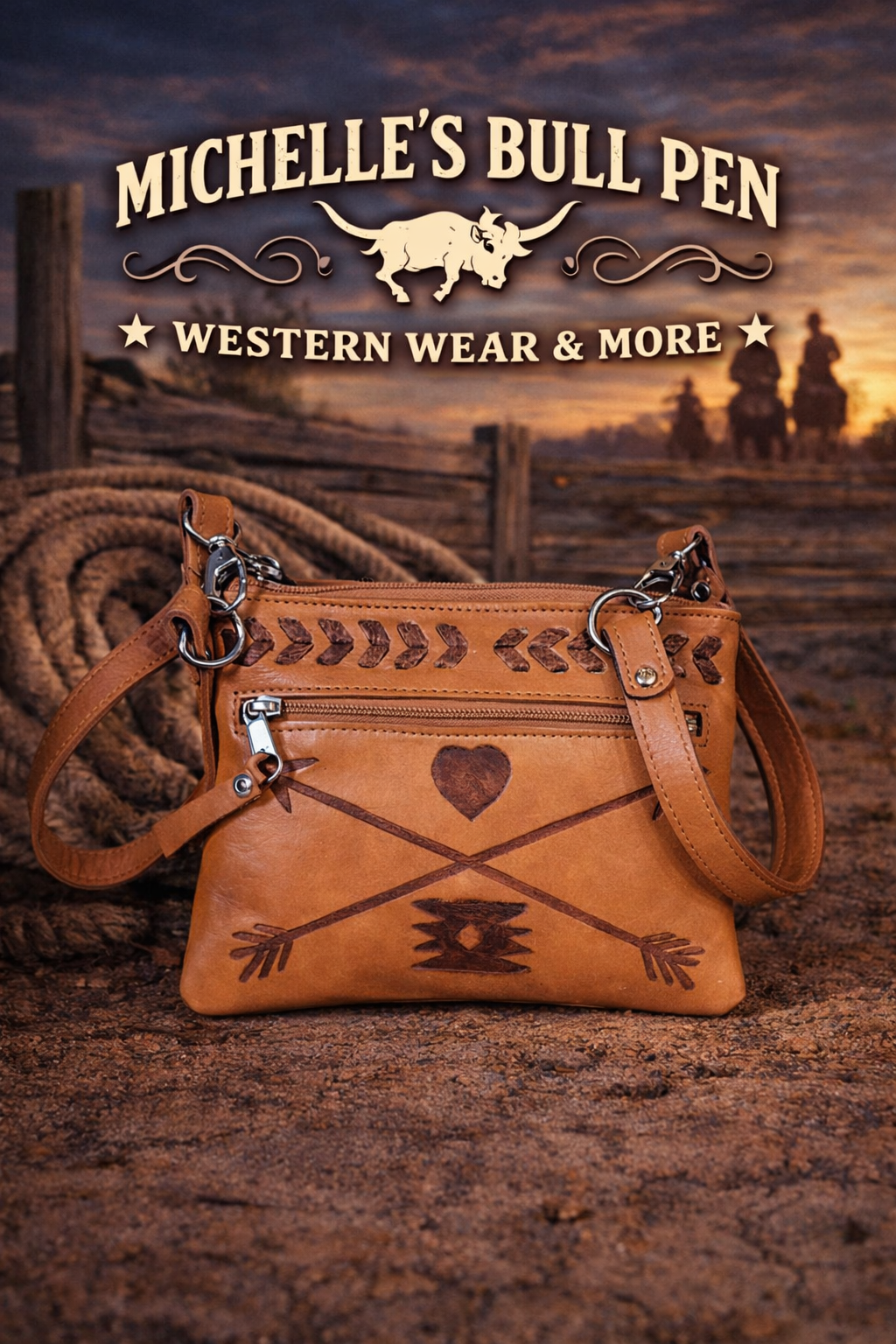 American West Friendship Arrows Trail Rider Hip/Crossbody Bag