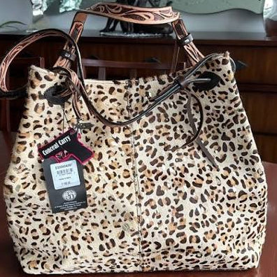 Angel Ranch Double Concealed Leopard Handbag (Leather- Hair-on)
