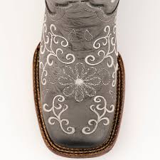 Ferrini Bella Smoke Full-Grain Leather Square-Toe Women's Cowgirl Boots