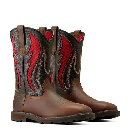 Ariat Men's Groundbreaker VentTEK Steel Toe Work Boot (Brown/Red)