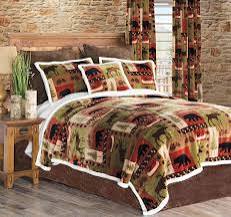 Carstens Patchwork Lodge Rustic Cabin Sherpa Fleece Bedding Set (Full/Queen)