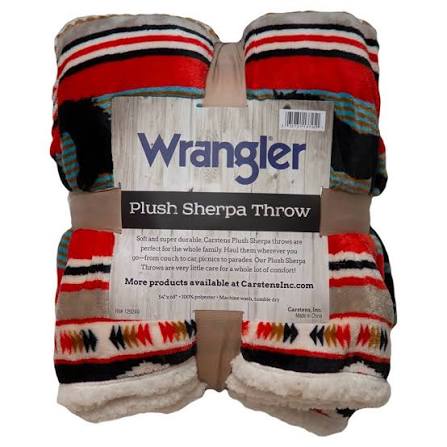 Wrangler Black Stallion Rustic Sherpa Fleece Throw