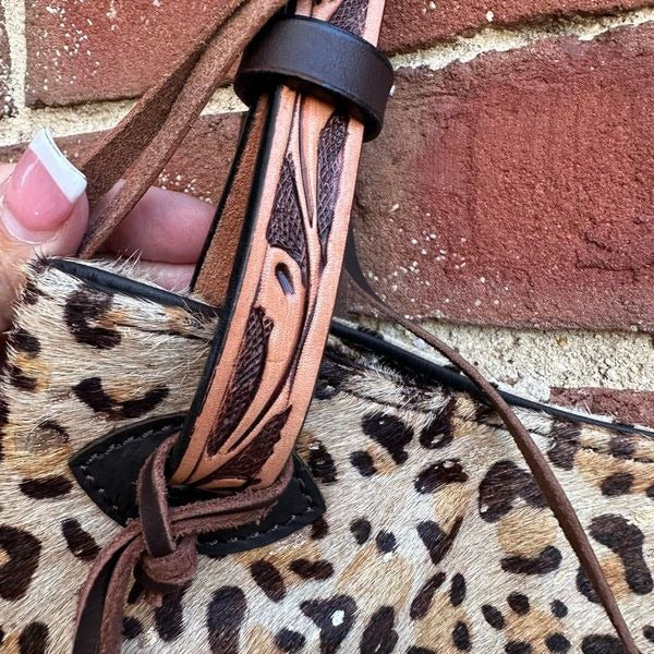 Angel Ranch Double Concealed Leopard Handbag (Leather- Hair-on)