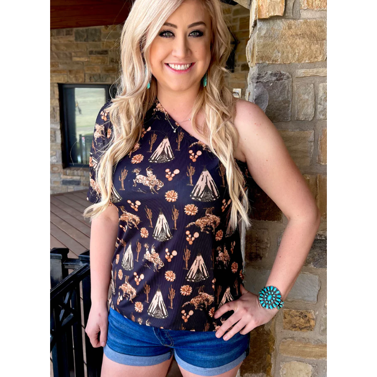 Sterling Kreek Not My First Rodeo Off The Shoulder Top