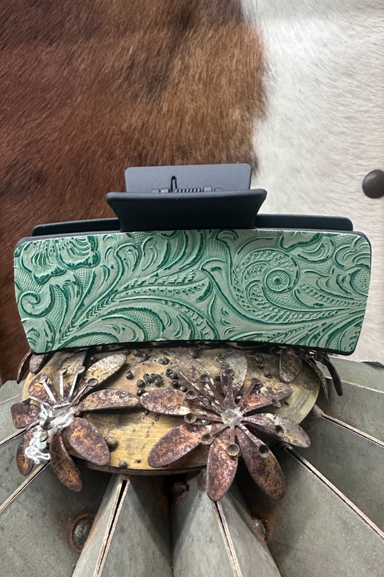 Sterling Kreek Cowgirl Tooled Hair Clip (Black)