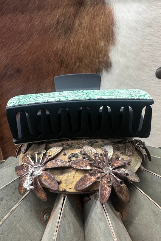 Sterling Kreek Cowgirl Tooled Hair Clip (Black)