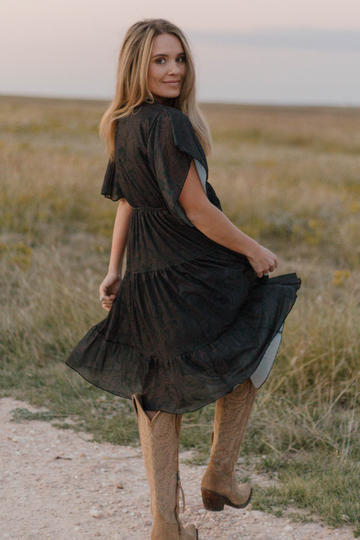 Sterling Kreek Tooled In Black Dress