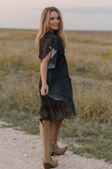 Sterling Kreek Tooled In Black Dress