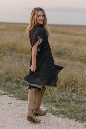 Sterling Kreek Tooled In Black Dress