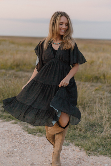 Sterling Kreek Tooled In Black Dress